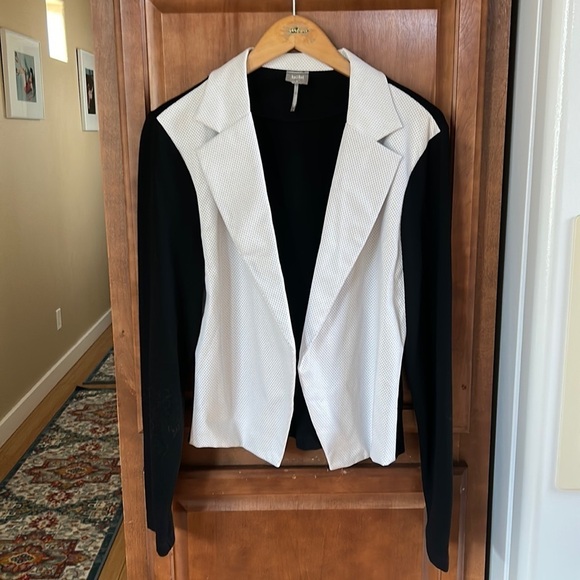Bobi Los Angeles Two Tone Mod Blazer Size Large Retro Beetlejuice Vibes - Picture 1 of 5